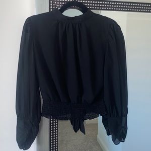 Open back cropped back blouse